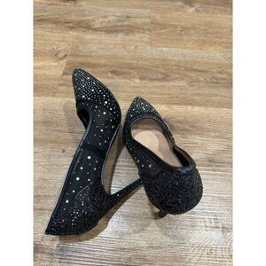 BCBG Black rhinestone pumps Heels